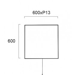 LED Απλίκα Τετράγωνη Μαύρη 60x60cm 28W 2000Lm 3000K SHADOW - Viokef
