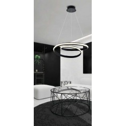 LED Κρεμαστό Φωτιστικό Μεταλλικό Μαύρο με Ακρυλικό 30W SIGMA VIOKEF