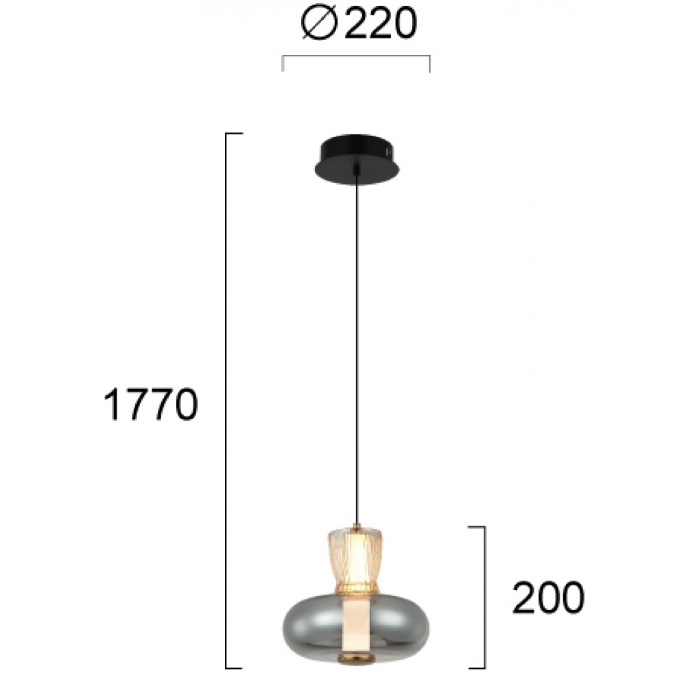 LED Κρεμαστό Φωτιστικό Μονόφωτο 9W Sirel - Viokef