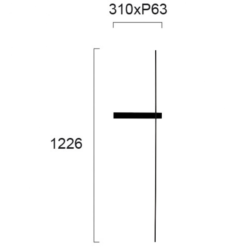LED Απλίκα Γραμμική Μαύρη 14W 1000Lm 3000K SLIM - Viokef