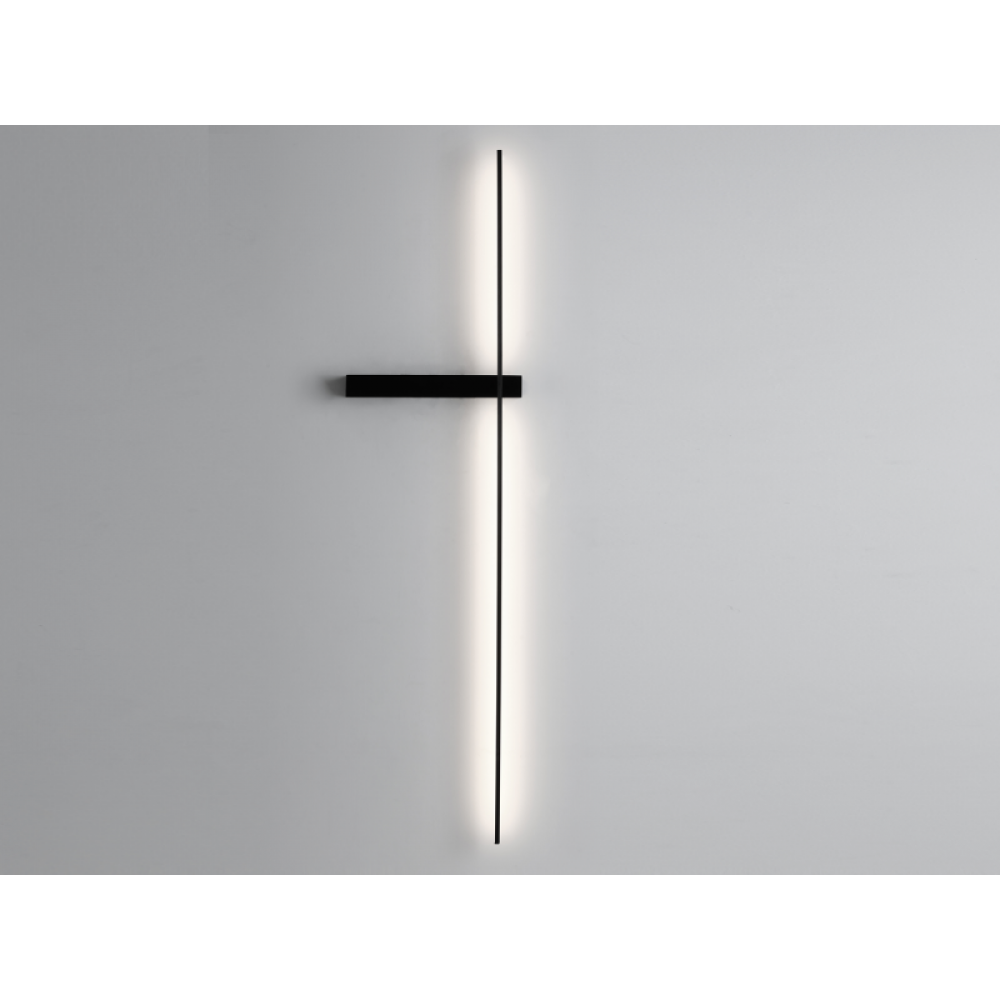 LED Απλίκα Γραμμική Μαύρη 14W 1000Lm 3000K SLIM - Viokef