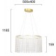 Κρεμαστό Φωτιστικό Χρυσό Με Κρύσταλλα LED 28W L:500 Sol - Viokef