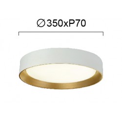 LED Πλαφονιέρα Λευκή-Χρυσή 24W SPIRIT - VIOKEF