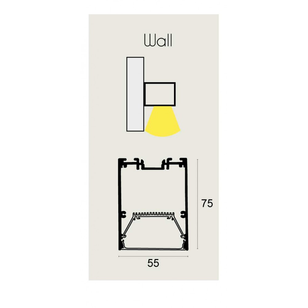 LED Φωτιστικό Τοίχου Γραμμικό 73W 2820mm- STATION ULTRA - VIOKEF 