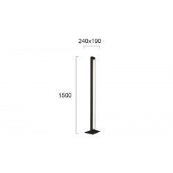 LED Φωτιστικό Δαπέδου Μαύρο 150cm 27W 1880Lm 3000K TIFFANY - Viokef