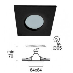 Σποτ Χωνευτό Αδιάβροχο IP44 Square Viki Σε Μαύρο Χρώμα VIOKEF