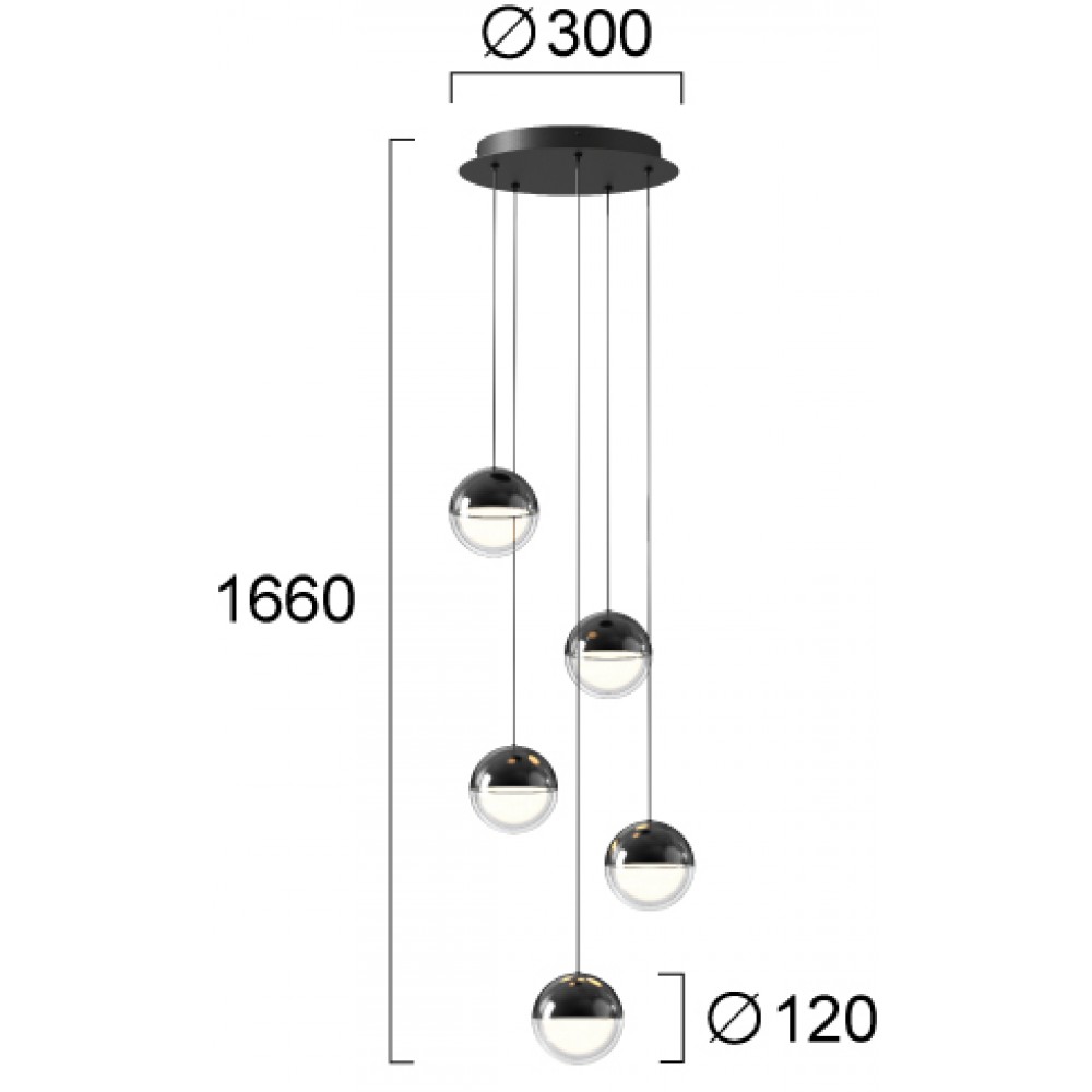 LED Κρεμαστό Φωτιστικό 5/Φωτο 30W CRI 93 Zirea - Viokef