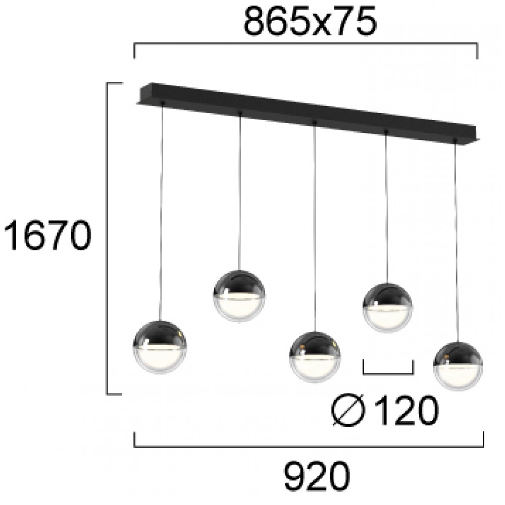 LED Κρεμαστό Φωτιστικό Ράγα 30W CRI 93 Zirea - Viokef