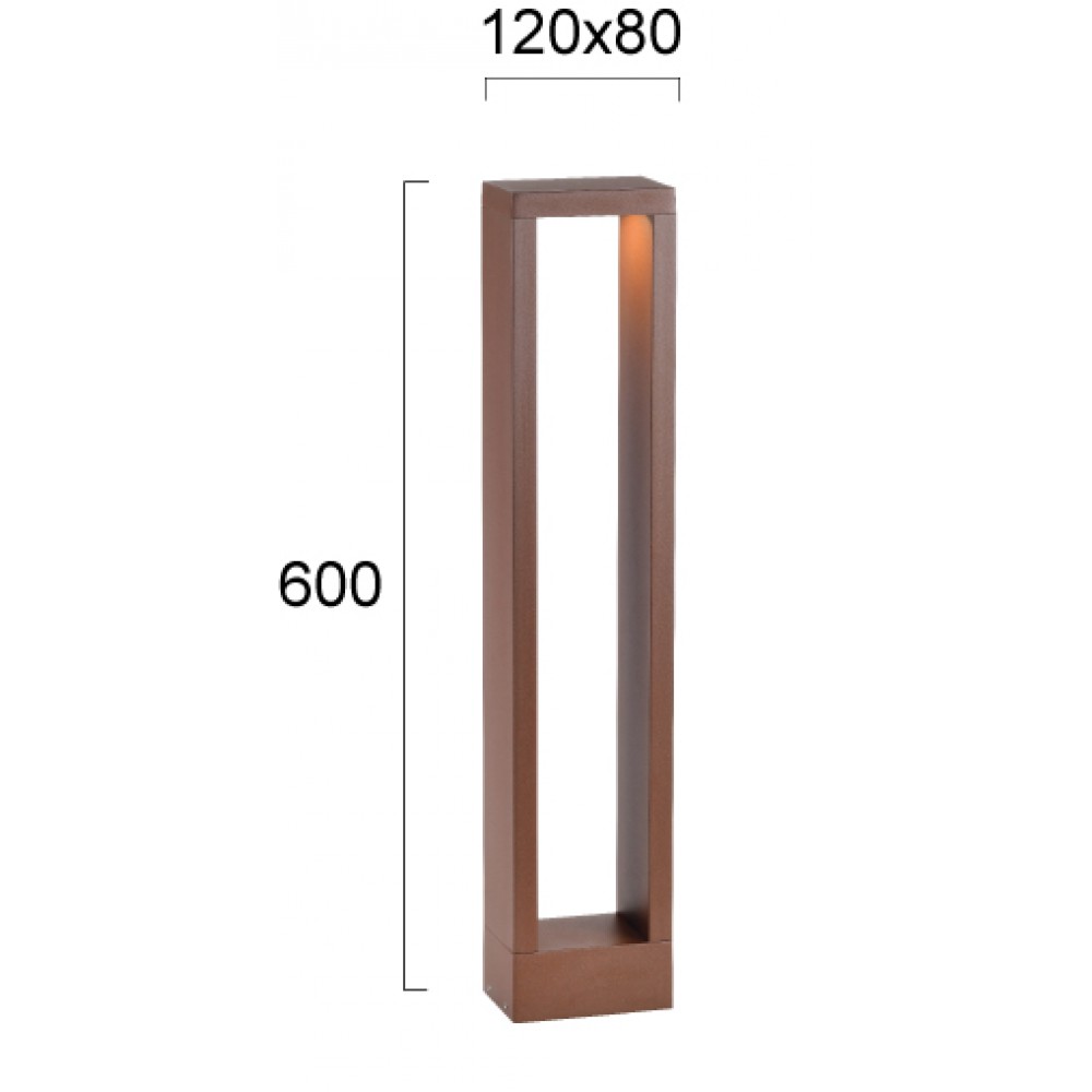LED Στήλος Κήπου H:600 10W IP65 Zoro - Viokef
