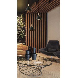 LED Κρεμαστό Φωτιστικό Τρίφωτο Μαύρο-Χρυσό 23W JOLLY - VIOKEF