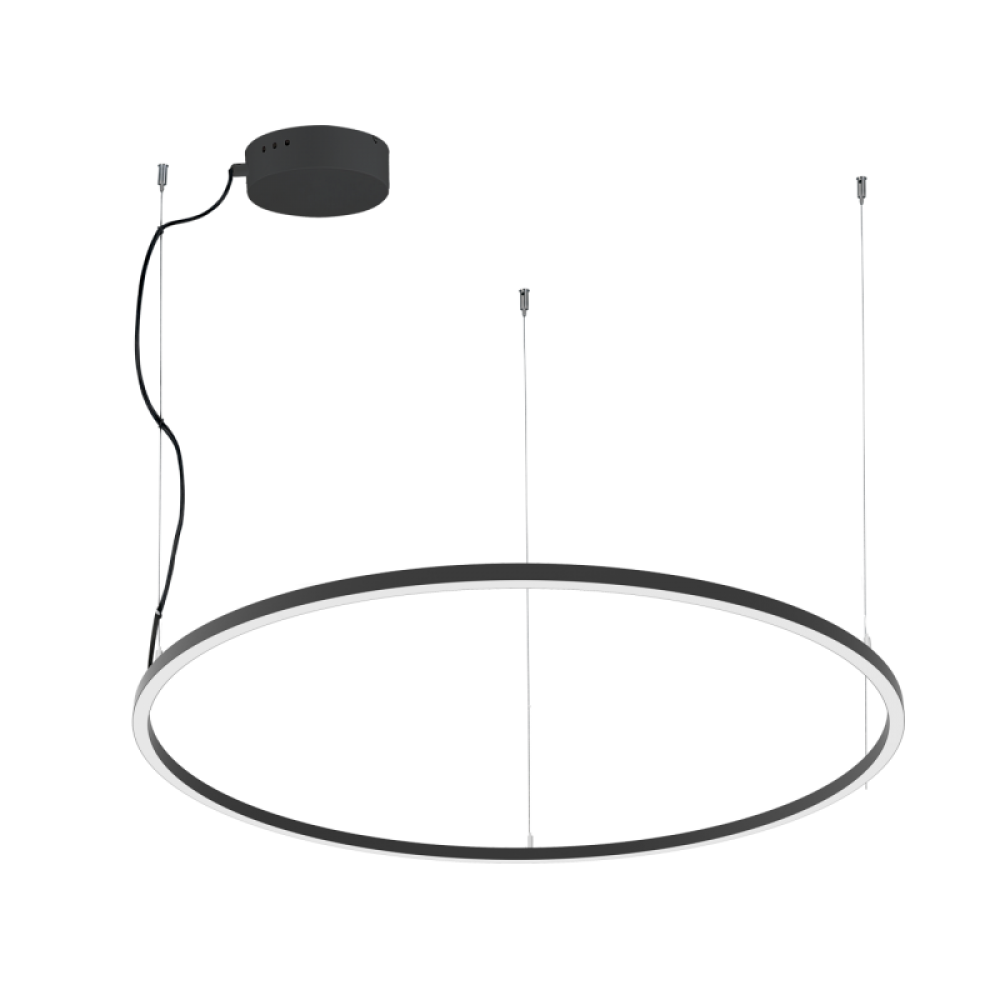LED Κρεμαστό Γραμμικό Φωτιστικό Στρογγυλό Σε Μαύρο Χρώμα Ø127cm 61W 3000K VERDI VIOKEF