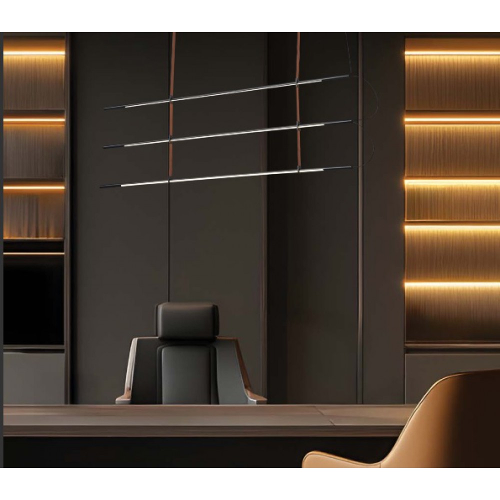 ΦΩΤΙΣΤΙΚΟ ΚΡΕΜΑΣΤΟ LED 3x20W 3000K 6100lm 1400X60X1200mm  ΜΕΤΑΛΛΟ  ΜΑΥΡΟ ARTE ILLUMINA LINEA - Όνομα μοντέλου:	LINEAΤάση Τροφοδοσίας (V):	220-240VΟνομαστική Ισχύς (W):	61WΈνταση Ρεύματος (Α):	1500mAΣυχνότητα Λειτουργίας (Hz):	50/60HzΤύπος Led:	SMD2835Θερμ