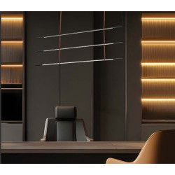 ΦΩΤΙΣΤΙΚΟ ΚΡΕΜΑΣΤΟ LED 3x20W 3000K 6100lm 1400X60X1200mm  ΜΕΤΑΛΛΟ  ΜΑΥΡΟ ARTE ILLUMINA LINEA