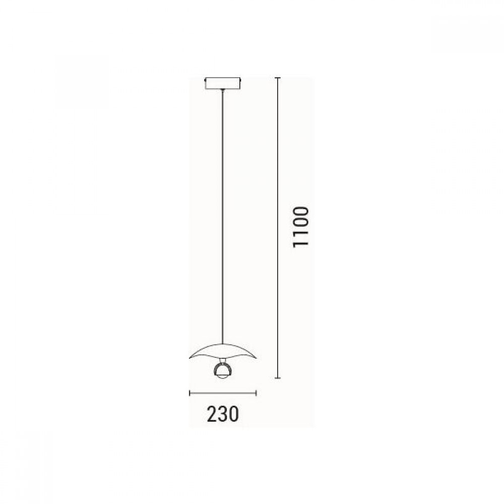 ΦΩΤΙΣΤΙΚΟ ΚΡΕΜΑΣΤΟ ΑΛΟΥΜΙΝΙΟ LED 8W 3000Κ 400Lm Φ230mm ΧΡΥΣΟ ARTE ILLUMINA ENIGMA