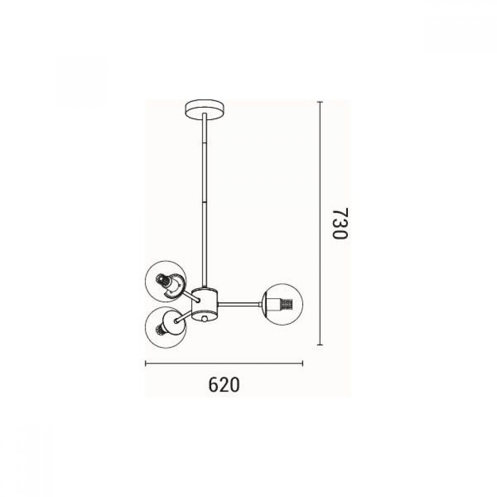 ΦΩΤΙΣΤΙΚΟ ΚΡΕΜΑΣΤΟ 3XΕ27 Max 15W 620X730mm ΛΕΥΚΟ ARTE ILLUMINAPUFF