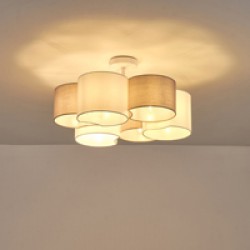 ΦΩΤΙΣΤΙΚΟ ΚΡΕΜΑΣΤΟ ΥΦΑΣΜΑ 6ΦΩΤΟ 6XE14 MAX 8W Φ580mm MAX 15W ΛΕΥΚΟ ARTE ILLUMINA CLOUD