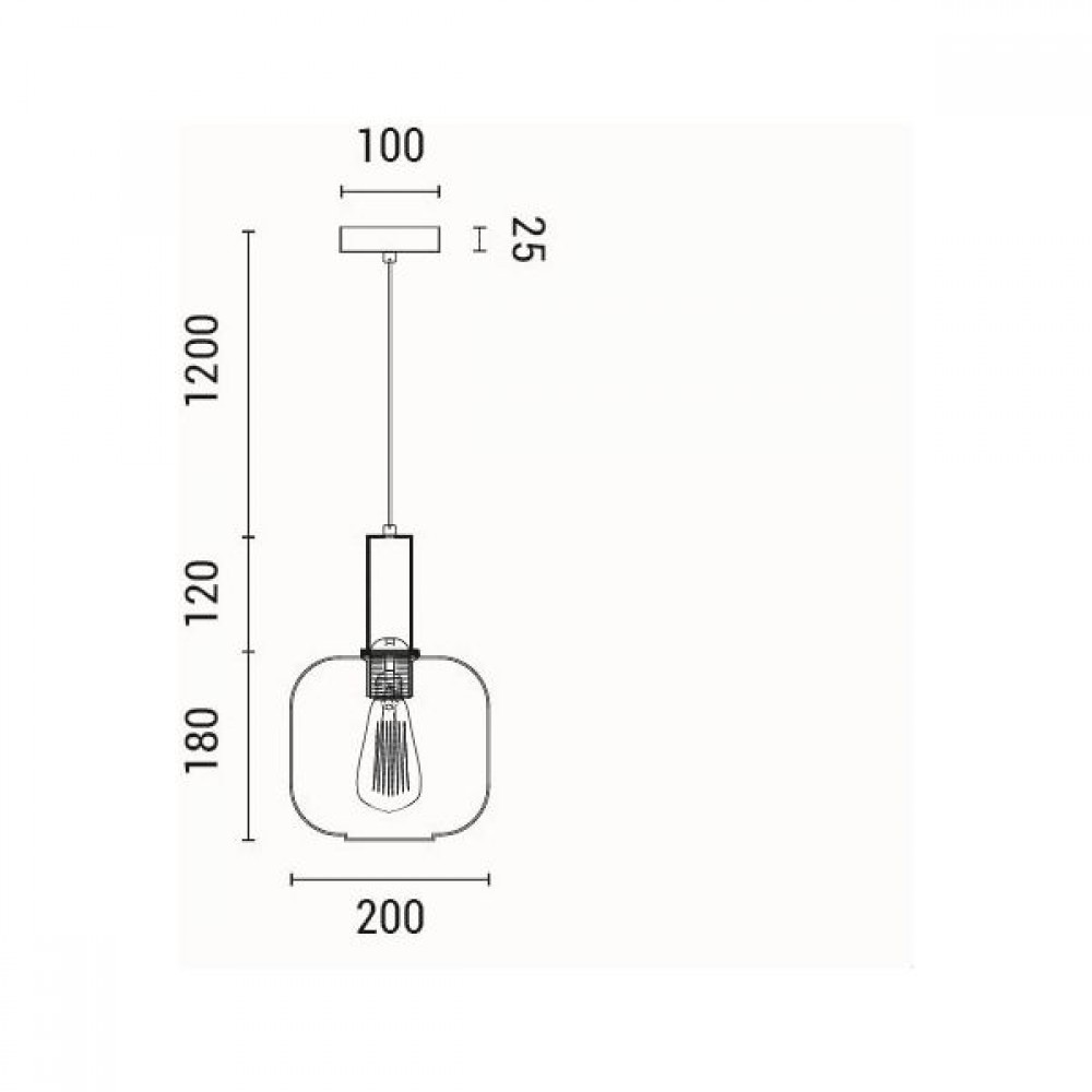 ΦΩΤΙΣΤΙΚΟ ΚΡΕΜΑΣΤΟ ΑΝΑΓΛΥΦΟ ΓΥΑΛΙ 1XΕ27 MAX 15W 200X180X1200mm ΠΡΑΣΙΝΟ ARTE ILLUMINA TOPAZ