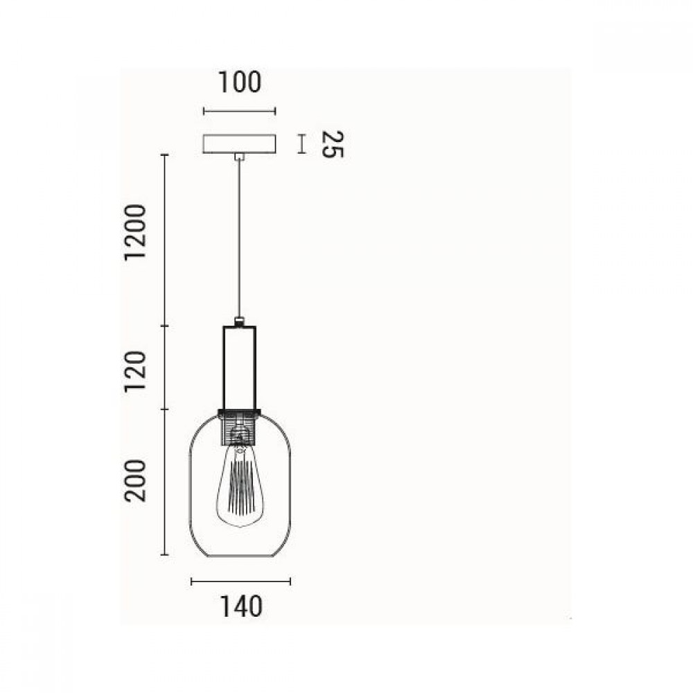 ΦΩΤΙΣΤΙΚΟ ΚΡΕΜΑΣΤΟ ΑΝΑΓΛΥΦΟ ΓΥΑΛΙ 1XΕ27 MAX 15W 130X200X1200mm ΜΕΛΙ ARTE ILLUMINA TOPAZ