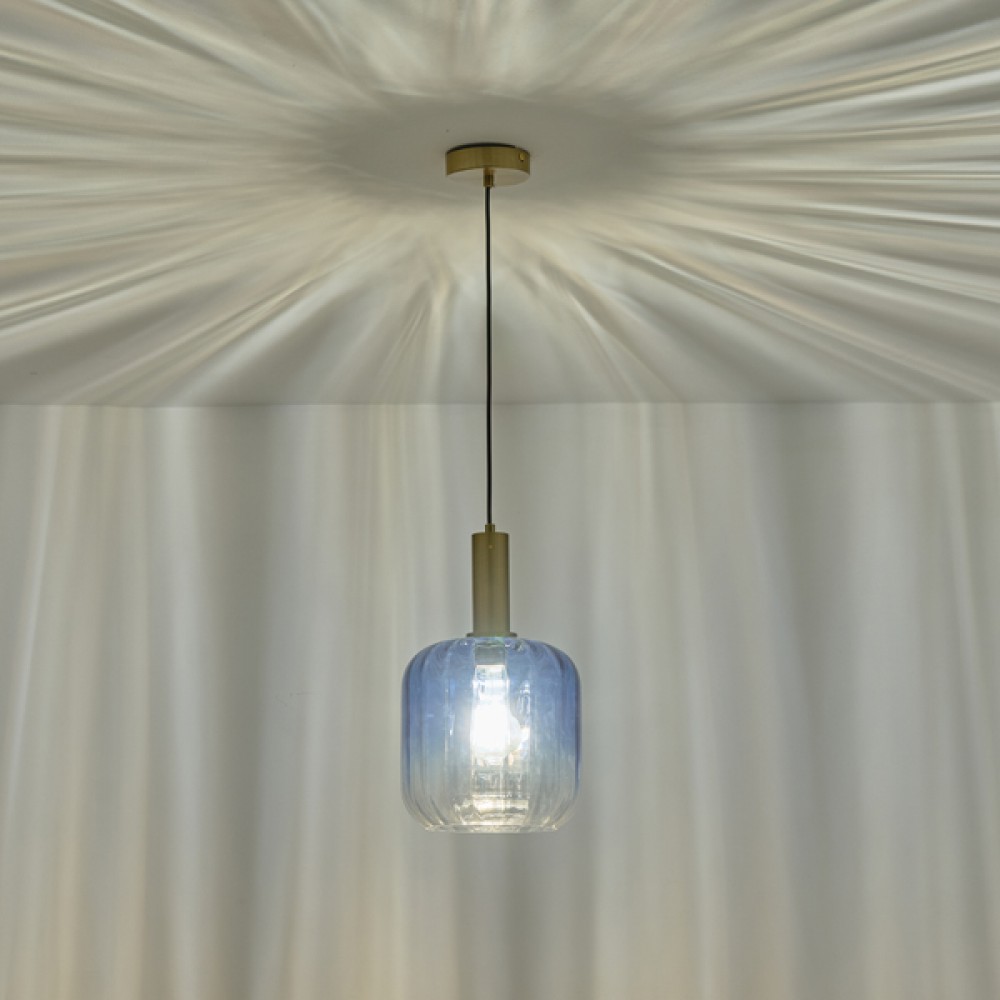 ΦΩΤΙΣΤΙΚΟ ΚΡΕΜΑΣΤΟ ΑΝΑΓΛΥΦΟ ΓΥΑΛΙ 1XΕ27MAX 15W 200X210mmX160cm ΜΠΛΕ ARTE ILLUMINA TOPAZ