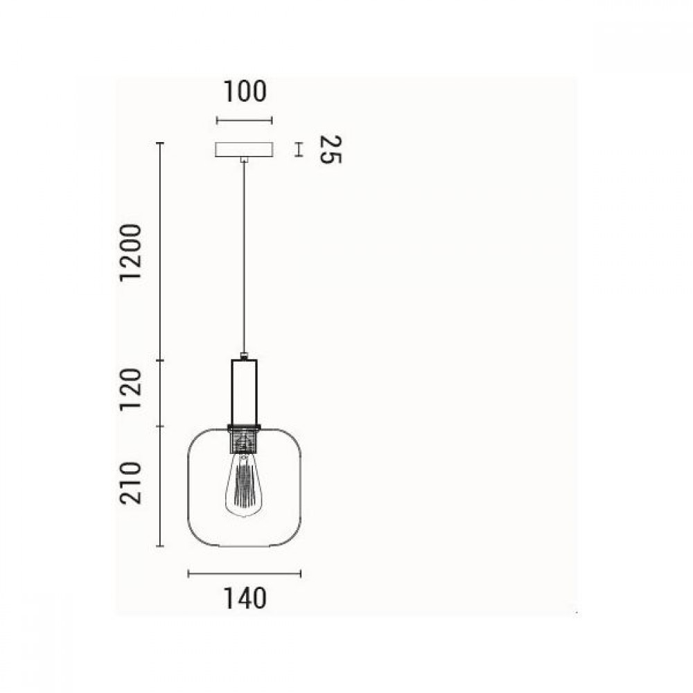 ΦΩΤΙΣΤΙΚΟ ΚΡΕΜΑΣΤΟ ΑΝΑΓΛΥΦΟ ΓΥΑΛΙ 1XΕ27MAX 15W 200X210mmX160cm ΜΠΛΕ ARTE ILLUMINA TOPAZ
