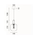 ΦΩΤΙΣΤΙΚΟ ΚΡΕΜΑΣΤΟ ΑΝΑΓΛΥΦΟ ΓΥΑΛΙ 1XΕ27MAX 15W 200X210mmX160cm ΜΠΛΕ ARTE ILLUMINA TOPAZ