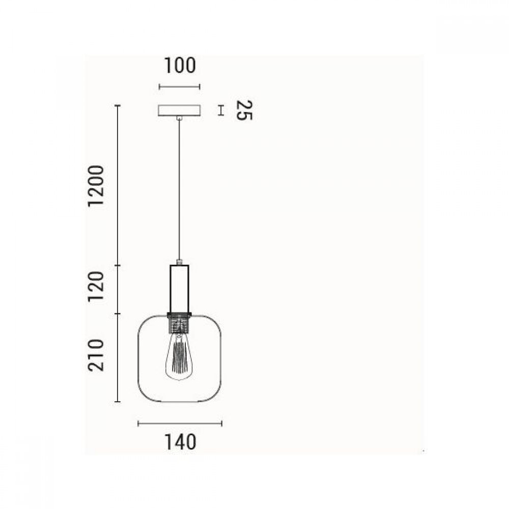 ΦΩΤΙΣΤΙΚΟ ΚΡΕΜΑΣΤΟ ΑΝΑΓΛΥΦΟ ΓΥΑΛΙ 1XΕ27MAX 15W 200X210mmX160cm ΜΕΛΙ ARTE ILLUMINA TOPAZ