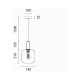 ΦΩΤΙΣΤΙΚΟ ΚΡΕΜΑΣΤΟ ΑΝΑΓΛΥΦΟ ΓΥΑΛΙ 1XΕ27MAX 15W 200X210mmX160cm ΜΕΛΙ ARTE ILLUMINA TOPAZ