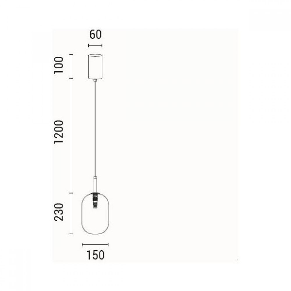 ΦΩΤΙΣΤΙΚΟ ΚΡΕΜΑΣΤΟ ΓΥΑΛΙ 1XE27 Max 15w 150X230mm ΜΕΛΙ ARTE ILLUMINA CANDY