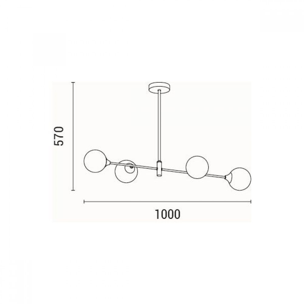 ΦΩΤΙΣΤΙΚΟ ΚΡΕΜΑΣΤΟ ΓΥΑΛΙ 4ΦΩΤΟ 4XG9 MAX 10W 1000X570mm ΜΑΥΡΟ ARTE ILLUMINA POOLS