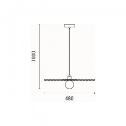ΦΩΤΙΣΤΙΚΟ ΚΡΕΜΑΣΤΟ  ΜΕΤΑΛΛΟ - ΥΦΑΣΜΑ  G9 MAX 10W 480X1000mm ΜΑΥΡΟ ARTE ILLUMINA PIRUETTE