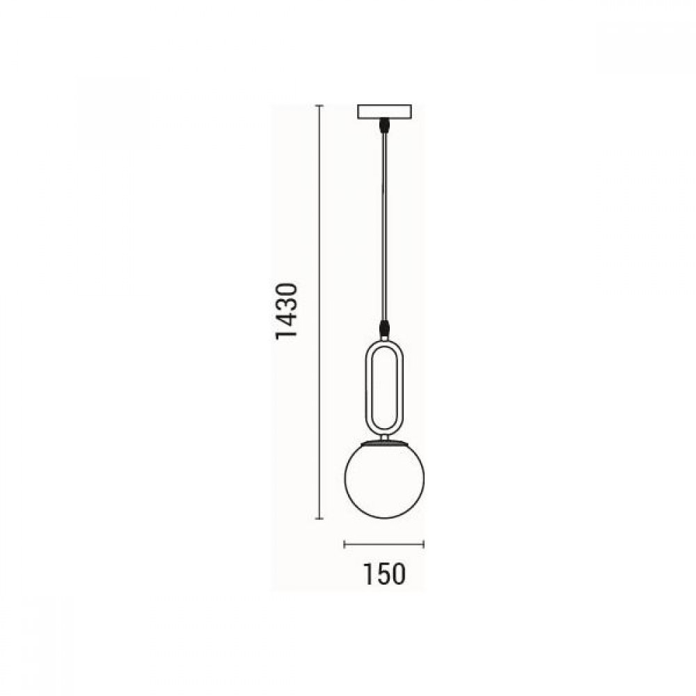 ΦΩΤΙΣΤΙΚΟ ΚΡΕΜΑΣΤΟ ΓΥΑΛΙ 1XE27 Max15w 150X150X1430mm ΛΕΥΚΟ ARTE ILLUMINA ORBA