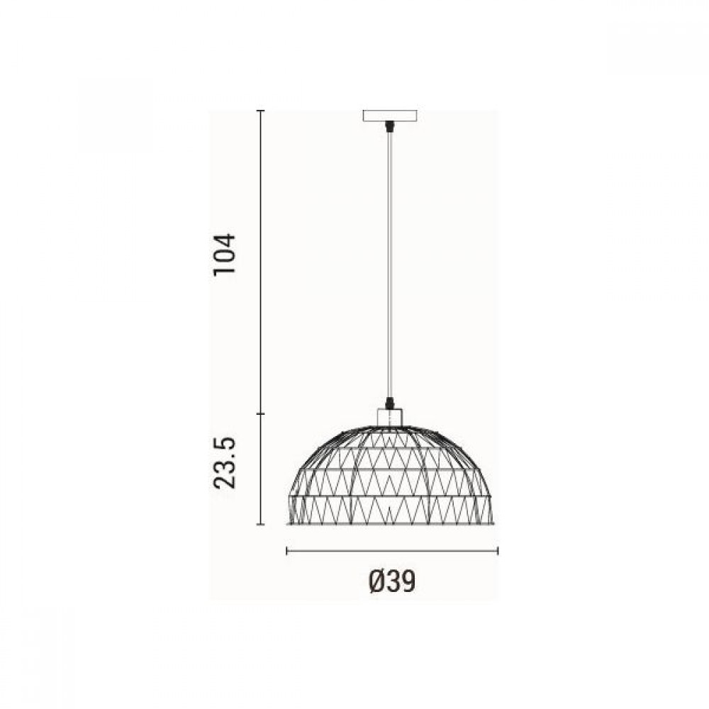 ΦΩΤΙΣΤΙΚΟ ΚΡΕΜΑΣΤΟ ΡΑΤΤΑΝ 1XE27 Max 15w 390Χ1270mm ΚΑΦΕ ARTE ILLUMINA VENTO