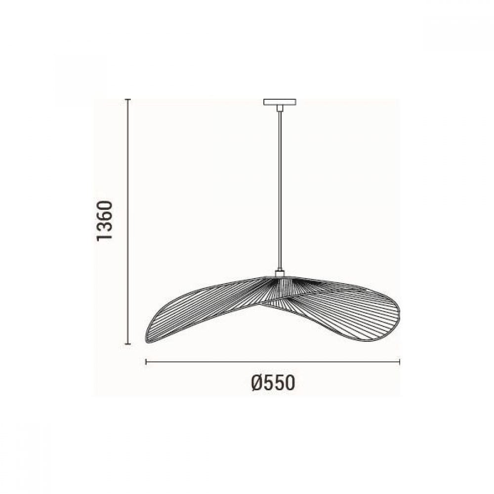 ΦΩΤΙΣΤΙΚΟ ΚΡΕΜΑΣΤΟ BAMBOO 1XE27 Max 15w 550X550X120mm ARTE ILLUMINA OASIS