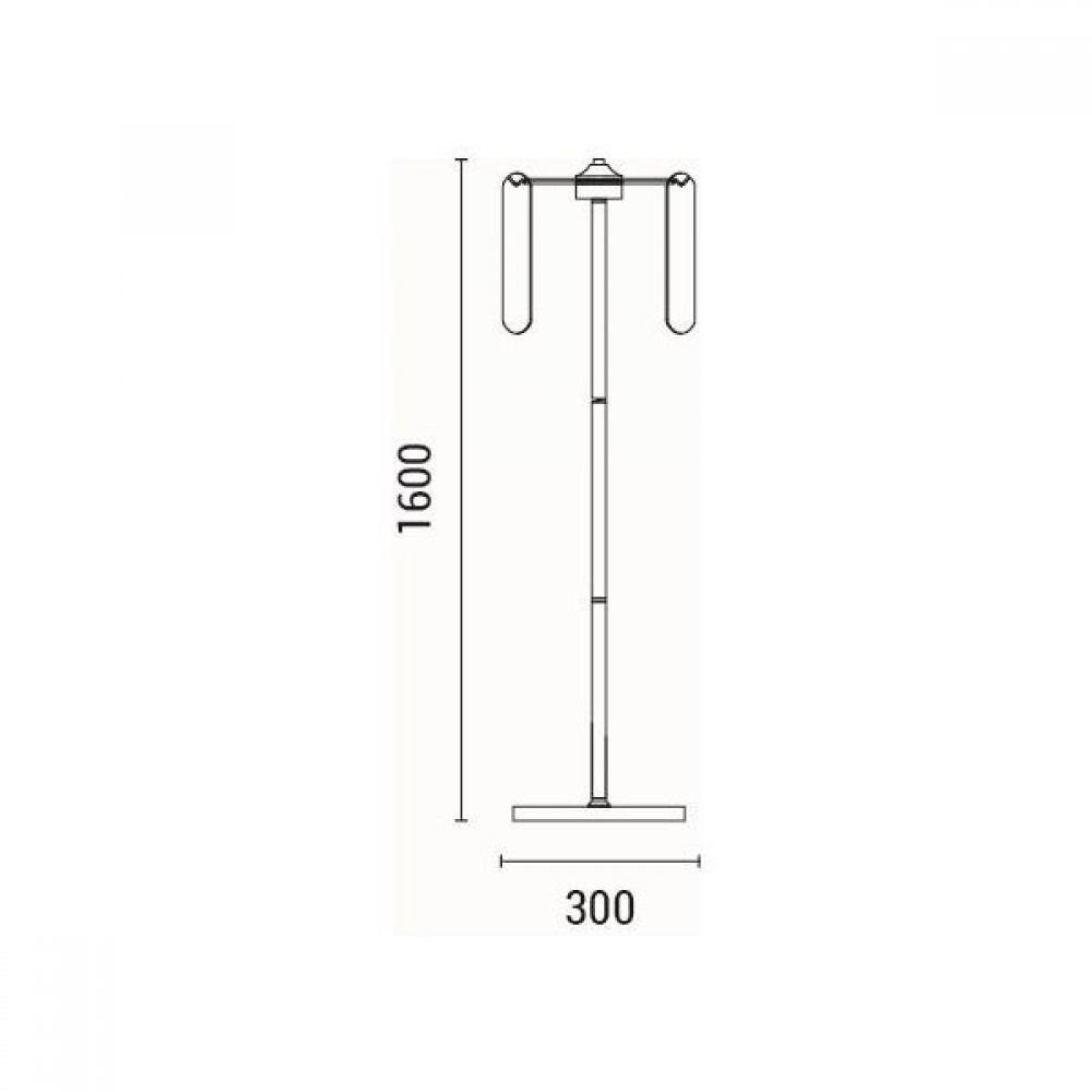 ΦΩΤΙΣΤΙΚΟ ΕΠΙΔΑΠΕΔΙΟ ΓΥΑΛΙ 3XE14 MAX 8W Φ300Χ1600mm ΜΑΥΡΟ ARTE ILLUMINA MIRA