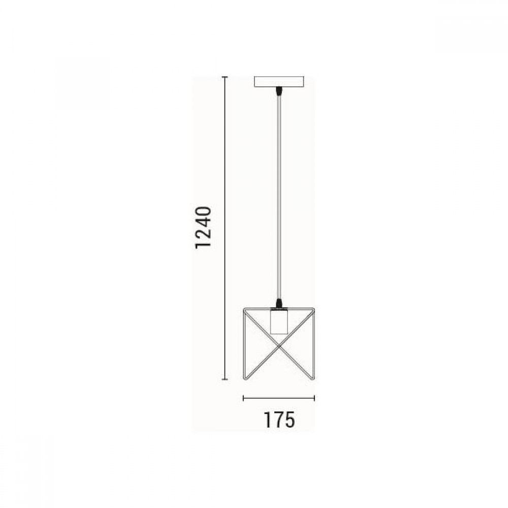 ΦΩΤΙΣΤΙΚΟ ΚΡΕΜΑΣΤΟ ΜΕΤΑΛΛΟ 1XE27 Max 15w175X175X1240mm ΜΑΥΡΟ ARTE ILLUMINA BRAWCK