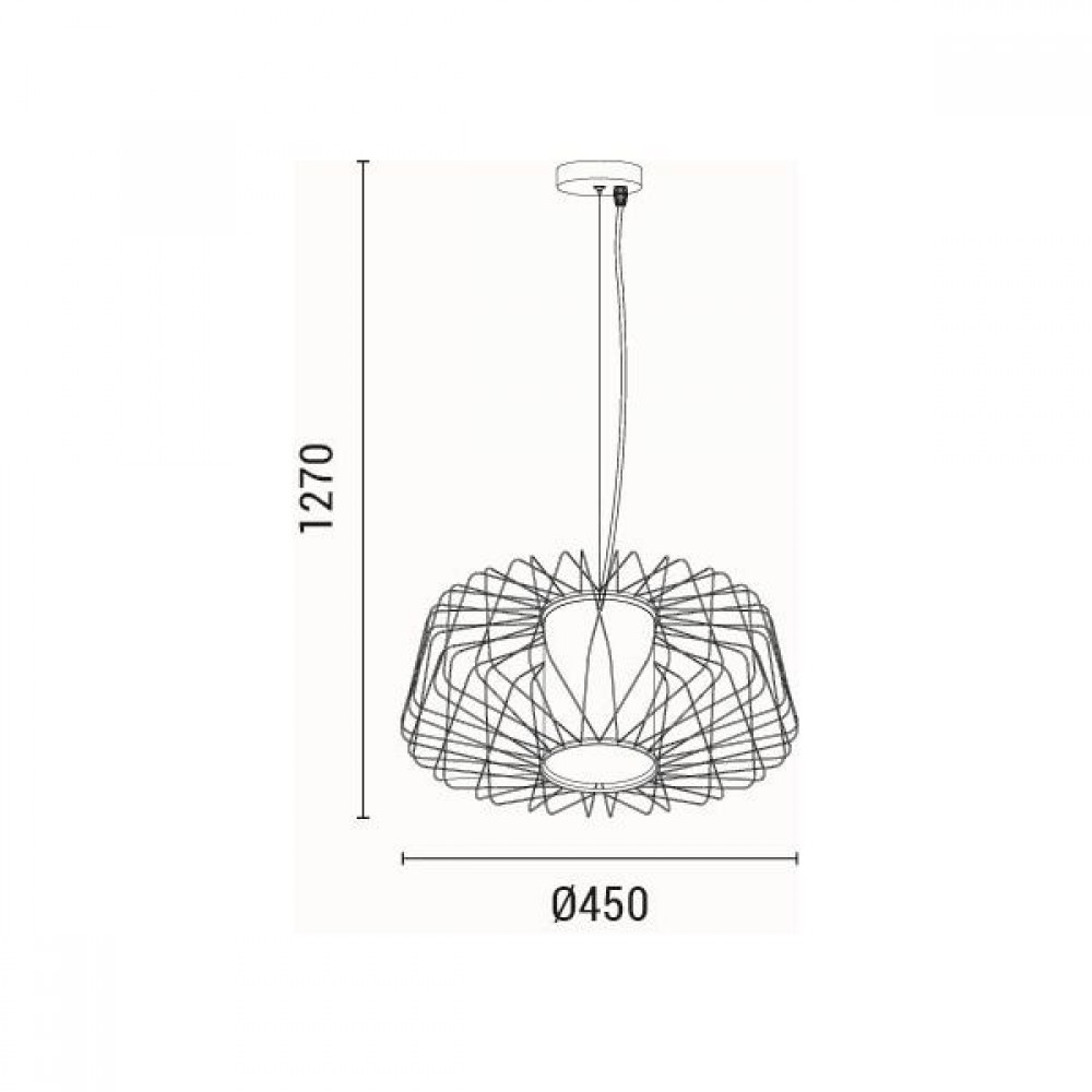 ΦΩΤΙΣΤΙΚΟ ΚΡΕΜΑΣΤΟ ΜΕΤΑΛΛΟ 1XE27 Max 15w 340X340X1520mm ΜΑΥΡΟ ARTE ILLUMINA AIRY