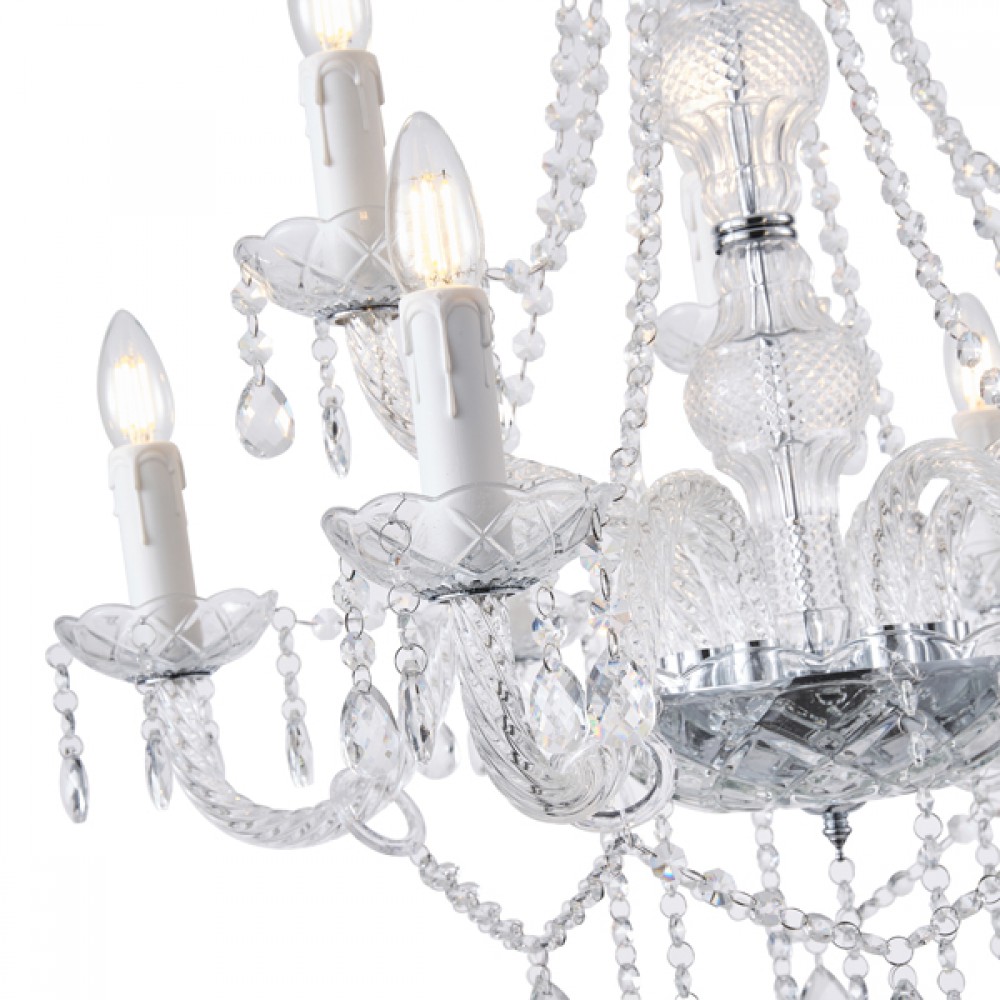 ΦΩΤΙΣΤΙΚΟ ΚΡΕΜΑΣΤΟ ΜΕΤΑΛΛΟ-ΓΥΑΛΙ 9ΦΩΤΟ 9X14E ΜΑΧ 15W 710X1750mm ΛΕΥΚΟ ARTE ILLUMINA KRISTALLO