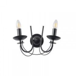ΑΠΛΙΚΑ TOIXOY ΜΕΤΑΛΛΙΚΗ ΔΙΑΦΑΝΕΣ ΓΥΑΛΙ 2XE27 Max 15w 320X300mm ΜΑΥΡO ARTE ILLUMINA KRISTALLO