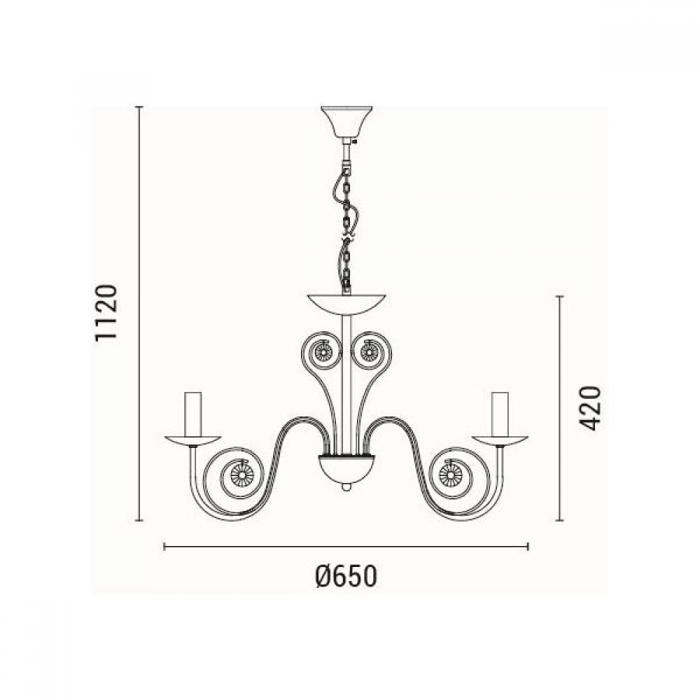 ΦΩΤΙΣΤΙΚΟ ΚΡΕΜΑΣΤΟ ΜΕΤΑΛΛΟ-ΔΙΑΦΑΝΕΣ ΓΥΑΛΙ 6ΦΩΤΟ 6XE27 Max 15w 340X640mm ARTE ILLUMINA KRISTALLO