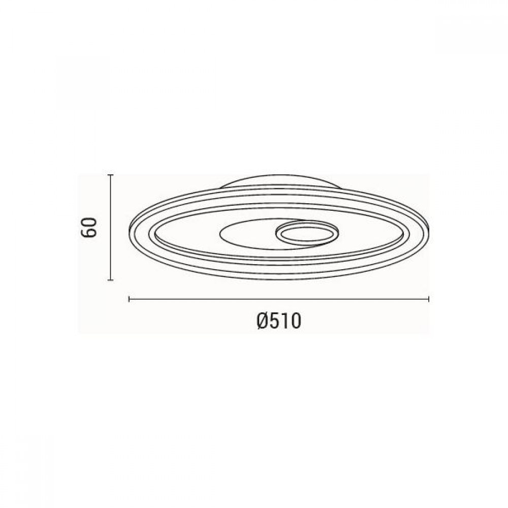 ΠΛΑΦΟΝΙΕΡΑ LED 60W 3300Lm 3000K Φ50 3CCT 3000-4000-6500K 510Χ60mm ΛΕΥΚΟ ARTE ILLUMINA MOTIVO