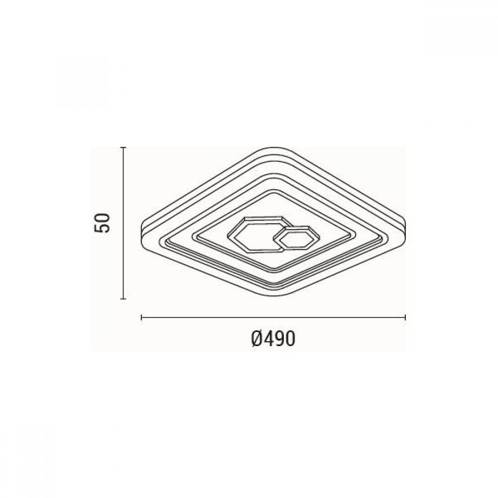 ΠΛΑΦΟΝΙΕΡΑ LED 60W 5220Lm 3000K Φ50 3CCT 3000-4000-6500K 490x50mm ΛΕΥΚΟ ARTE ILLUMINA MOTIVO