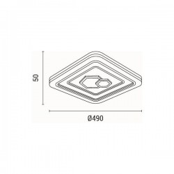 ΠΛΑΦΟΝΙΕΡΑ LED 60W 5220Lm 3000K Φ50 3CCT 3000-4000-6500K 490x50mm ΛΕΥΚΟ ARTE ILLUMINA MOTIVO