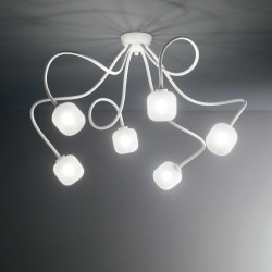 Γυάλινη Πλαφονιέρα Λευκή 6xG9 Octopus pl6 - IDEAL LUX