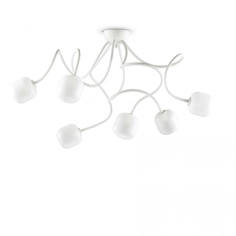 Γυάλινη Πλαφονιέρα Λευκή 6xG9 Octopus pl6 - IDEAL LUX