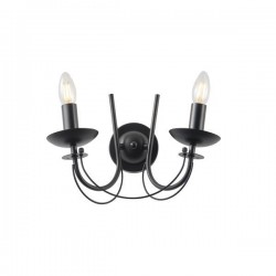 ΑΠΛΙΚΑ TOIXOY ΜΕΤΑΛΛΙΚΗ ΔΙΑΦΑΝΕΣ ΓΥΑΛΙ 2XE27 Max 15w 320X300mm ΜΑΥΡO ARTE ILLUMINA KRISTALLO