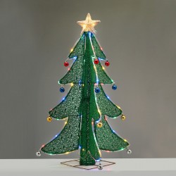 Φωτιζόμενο Χριστουγεννιάτικο Διακοσμητικό Δεντράκι 93εκ Με 52 Led Πολύχρωμα & Θερμό 40*40*93cm IP44 