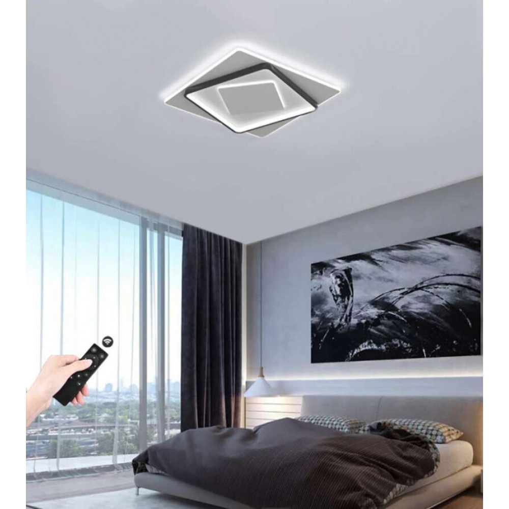 Πλαφονιέρα Οροφής 50εκ. Μαύρη-Λευκή με Ενσωματωμένο LED PRAVIA - ATMAN