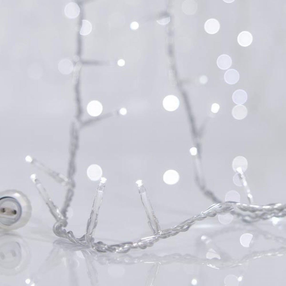 300 LED Σε Σειρά Επεκτεινόμενα Με Διάφανο Καλώδιο Αδιάβροχα IP44 Λευκό