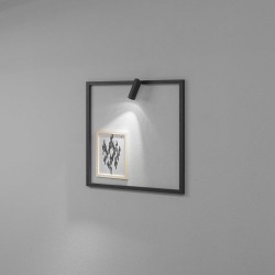 Μοντέρνο Φωτιστικό Τοίχου με Ενσωματωμένο LED και Θερμό Λευκό Φως 3000K σε Μαύρο Χρώμα Syntesi ap square - Ideal Lux