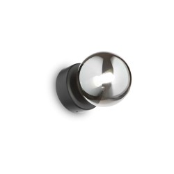 Φωτιστικό Τοίχου Μαύρο Με Φιμέ Γυαλί 1xG9 Perlage ap1 - Ideal Lux